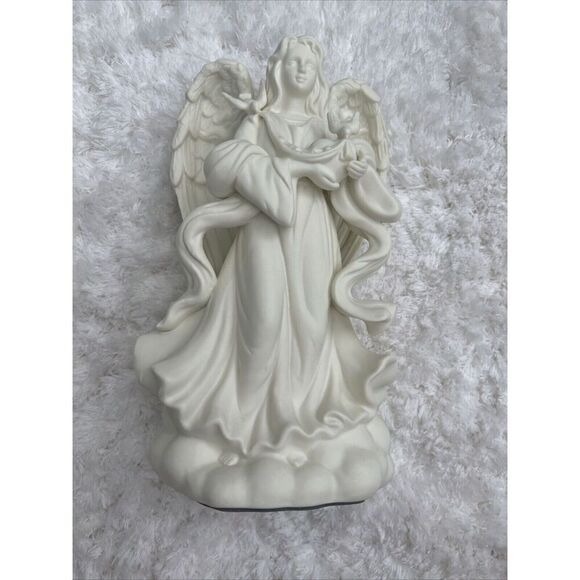 Angel Wings Ceramic Figurine Birds Candlestick Holder Church - Picture 1 of 4